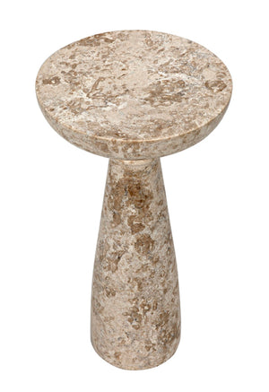 Noir Architect Side Table, Artisan-Crafted Natural Marble Accent for Modern & Classic Interiors, 26" High AM-92CWM