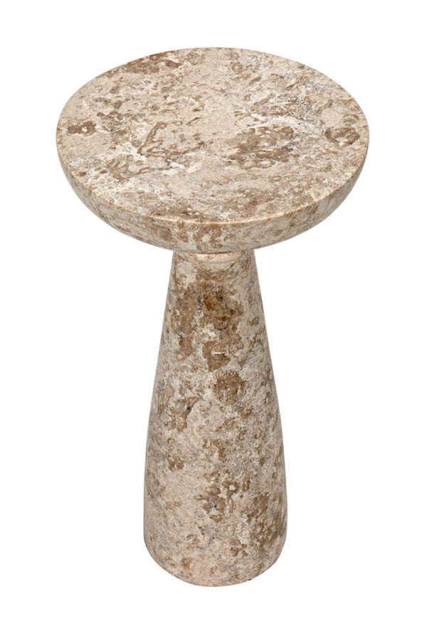 Noir Architect Side Table, Artisan-Crafted Natural Marble Accent for Modern & Classic Interiors, 26" High AM-92CWM