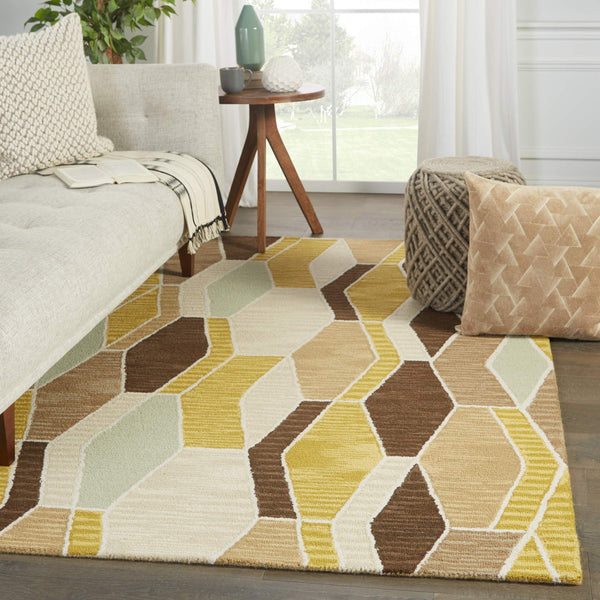 Jaipur Living Vibe by Jaipur Living Sade Hand Tufted Wool Geometric Rug for Eclectic Rooms 10' x 14' RUG147453