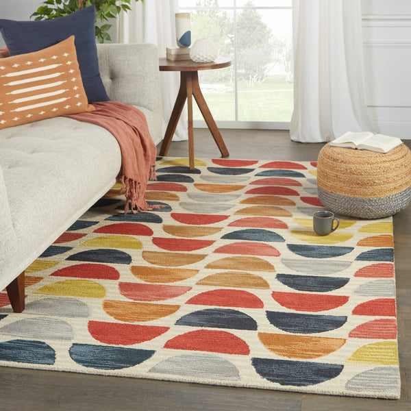 Jaipur Living Amado Carson Ama03 Tufted Handmade 100% Wool Contemporary/Modern Geometric Indoor Rug Red, Blue 100% Wool, 100% Cotton Rug147457