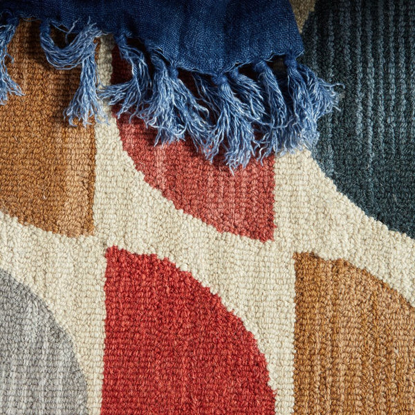 Jaipur Living Amado Carson Ama03 Tufted Handmade 100% Wool Contemporary/Modern Geometric Indoor Rug Red, Blue 100% Wool, 100% Cotton Rug147457