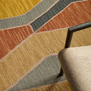 Jaipur Living Amado Sade Ama04 Tufted Handmade 100% Wool Contemporary/Modern Geometric Indoor Rug Blue, Gold 100% Wool, 100% Cotton Rug147458