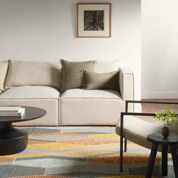 Jaipur Living Amado Sade Ama04 Tufted Handmade 100% Wool Contemporary/Modern Geometric Indoor Rug Blue, Gold 100% Wool, 100% Cotton Rug147458