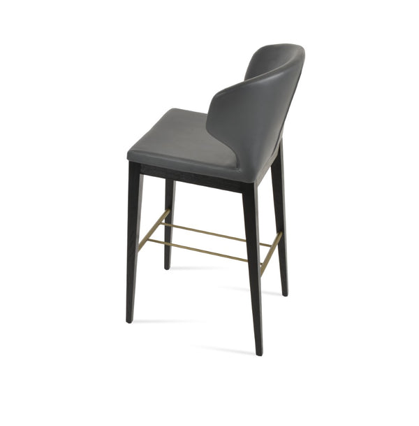 Soho Concept Amed Wood Barstools & Counterstools - Elegant Leatherette Upholstery, 2-year Guarantee, Durable Design Ash,Black,Brass,Grey  Soho-concept-dining-chair-10237