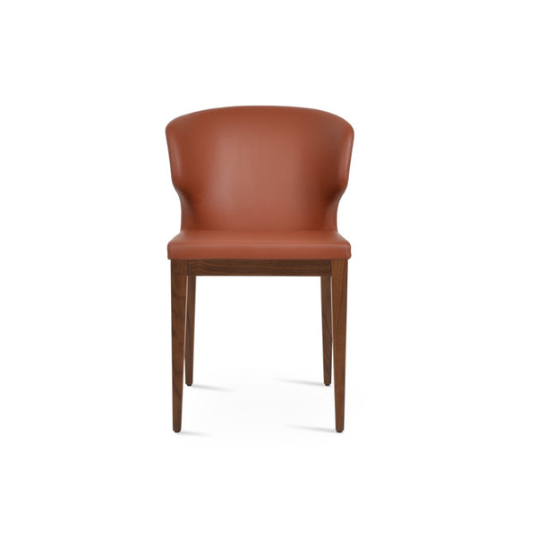 Soho Concept Amed Fino Wood Dining Chair - Durable Beech Base, Leatherette Seat, 2-year Guarantee, Stylish Design Walnut  Soho-concept-dining-chair-00095