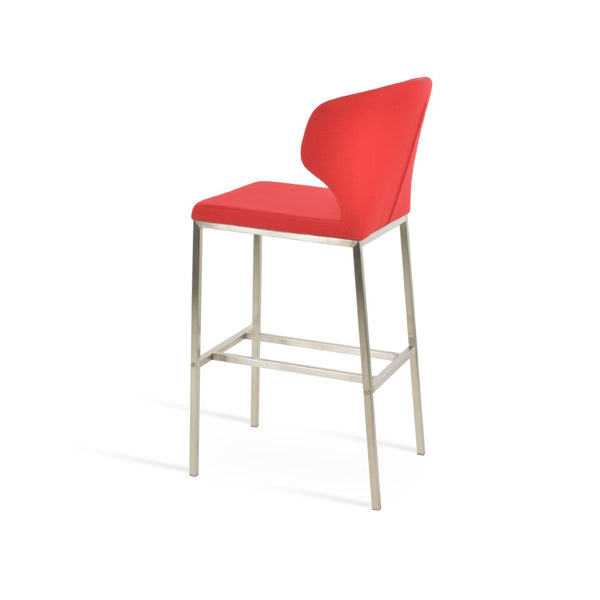 Soho Concept Capri Metal Counter And Bar Stools With Durable Camira Era Fabric - 10-year Warranty Included! Red  Soho-concept-dining-chair-07389