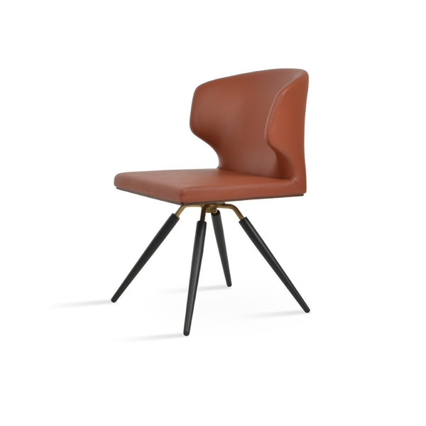 Soho Concept Avanos Carrot Swivel Chair - Stylish Leatherette Dining Chair With Solid Base & 2-year Guarantee Cinnamon Swivel. Solid Metal Top Part Connected To Four Tubular Legs Soho-concept-dining-chair-00096