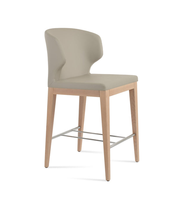 Soho Concept Amed Barstools & Counterstools - Durable Leatherette, Solid Wood, Brass Footrests, 2-year Guarantee Ash,Natural,Chrome,Light Grey  Soho-concept-dining-chair-10219