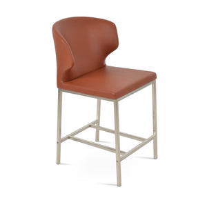 Soho Concept Amed Metal Barstools & Counterstools - Stylish, Durable Leatherette With 2-year Guarantee, Soft Grey Cinnamon  Soho-concept-dining-chair-10220