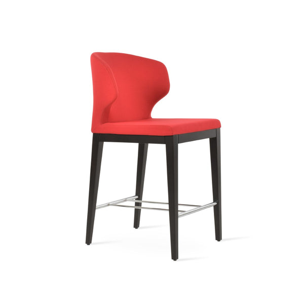 Soho Concept Amed Stylish Wood Barstools & Counterstools - Premium Fabrics, 10-year Guarantee, 400 Lb Capacity Red  Soho-concept-dining-chair-07392
