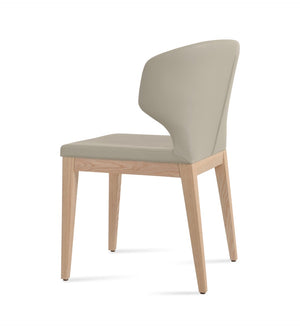 Soho Concept Amed Sled Wood Dining Chair - Elegant Beech Design, Soft Leatherette, 2-year Guarantee, 350 Lbs Capacity Ash,Natural,Light Grey  Soho-concept-dining-chair-00106