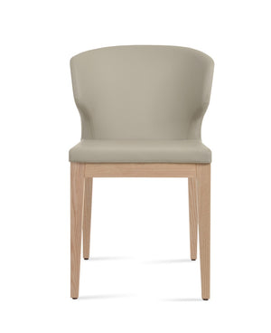 Soho Concept Amed Sled Wood Dining Chair - Elegant Beech Design, Soft Leatherette, 2-year Guarantee, 350 Lbs Capacity Ash,Natural,Light Grey  Soho-concept-dining-chair-00106