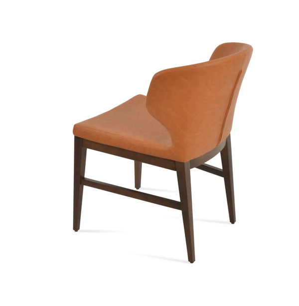 Soho Concept Amed Wood Dining Chair - Premium Leatherette, Solid Beech Base, 2-year Guarantee, Modern Versatility Walnut  Soho-concept-dining-chair-00110