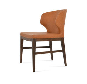 Soho Concept Amed Wood Dining Chair - Premium Leatherette, Solid Beech Base, 2-year Guarantee, Modern Versatility Walnut  Soho-concept-dining-chair-00110