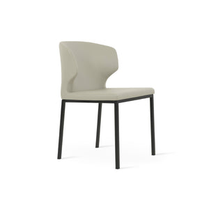 Soho Concept Product: Amed Metal Dining Chair - Stylish Leatherette Comfort With 2-year Guarantee, Versatile Design Black,Light Grey  Soho-concept-dining-chair-00115