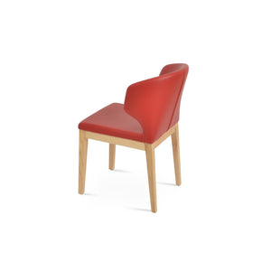 Soho Concept Amed Sled Wood Dining Chair - Elegant Beech Design, Soft Leatherette, 2-year Guarantee, 350 Lbs Capacity Natural,Ash,Red  Soho-concept-dining-chair-00113