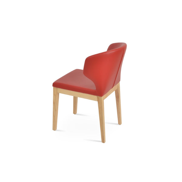 Soho Concept Amed Sled Wood Dining Chair - Elegant Beech Design, Soft Leatherette, 2-year Guarantee, 350 Lbs Capacity Natural,Ash,Red  Soho-concept-dining-chair-00113