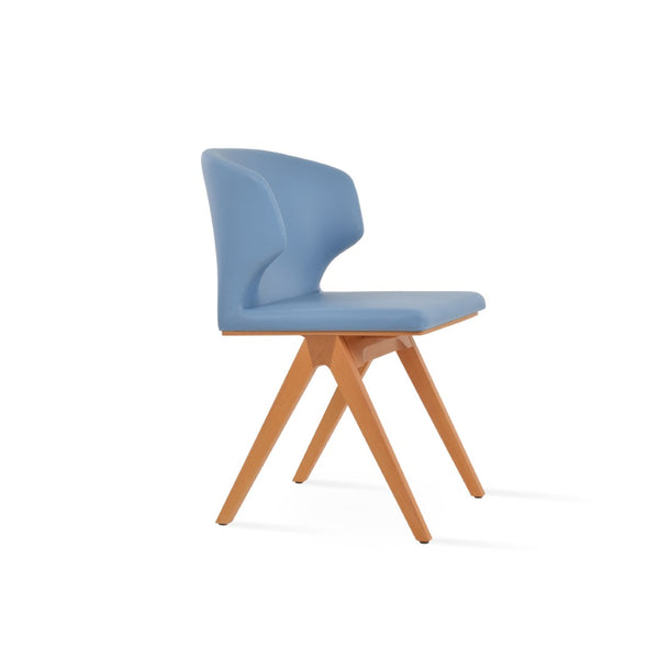 Soho Concept Product: Amed Fino Dining Chair - Stylish Leatherette Upholstery & Solid Wood Base For Durability Natural,Blue  Soho-concept-dining-chair-00133