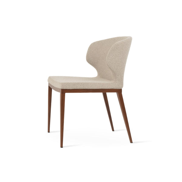 Soho Concept Amed Mw Dining Chair - Luxurious Fabric Options, Metal Base, 10-year Guarantee, Stylish Dining Comfort Beige,Walnut  Soho-concept-dining-chair-00155