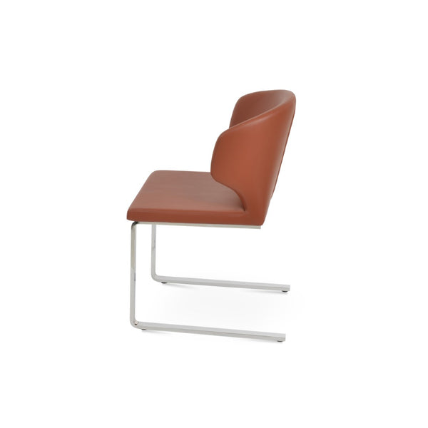 Soho Concept Celine Pouf Dining Chair - Stylish Nubuck & Velvet Fabrics, 10-year Guarantee, Limited Stock! Cinnamon  Soho-concept-dining-chair-00171