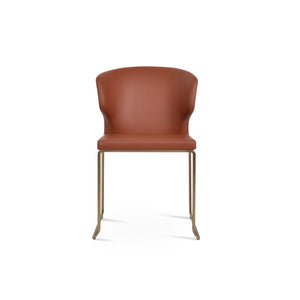 Soho Concept Amed Wire Stackable Dining Chair - Soft Leatherette, 2-year Guarantee, Space-saving Design, 300 Lbs Capacity Brass  Soho-concept-dining-chair-00229