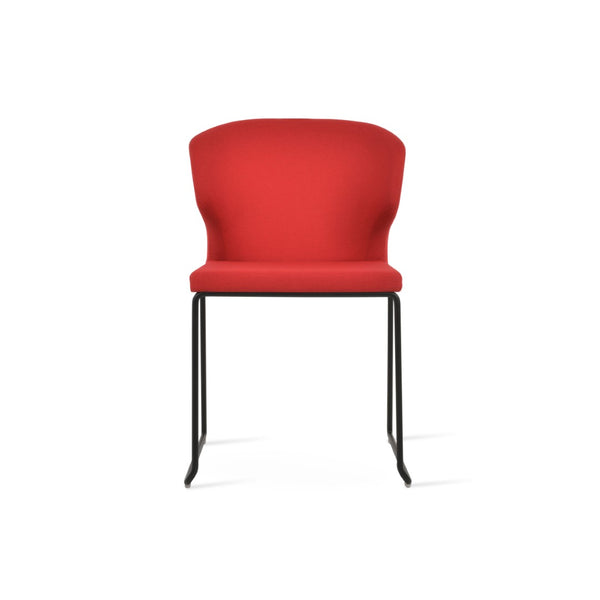 Soho Concept Amed Wire Stackable Dining Chair - Stylish Fabric Options, Durable Steel Frame, 10-year Guarantee Red  Soho-concept-dining-chair-00226