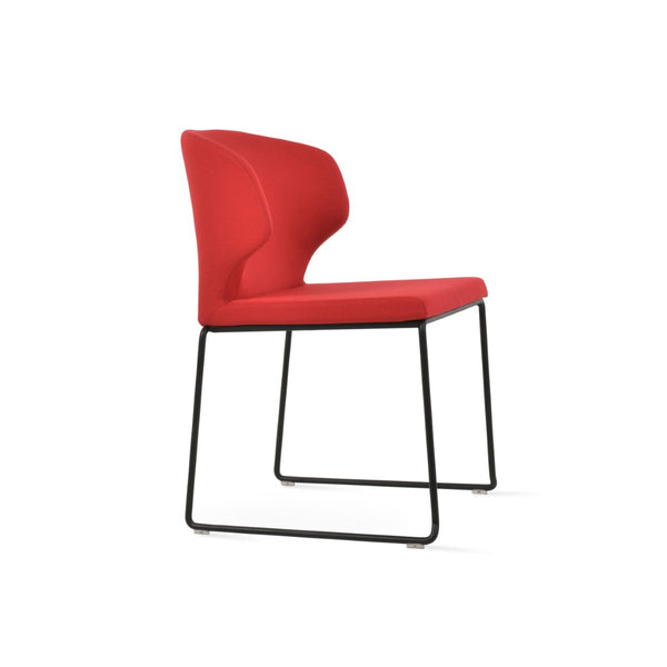 Soho Concept Amed Wire Stackable Dining Chair - Stylish Fabric Options, Durable Steel Frame, 10-year Guarantee Red  Soho-concept-dining-chair-00226