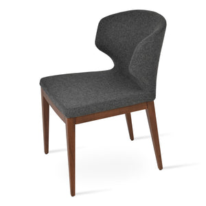 Soho Concept Amed Wood Dining Chair - Premium Camira Blazer Fabric, 10-year Guarantee, Solid Beech Base, Walnut Finish Walnut,Dark Grey  Soho-concept-dining-chair-00241