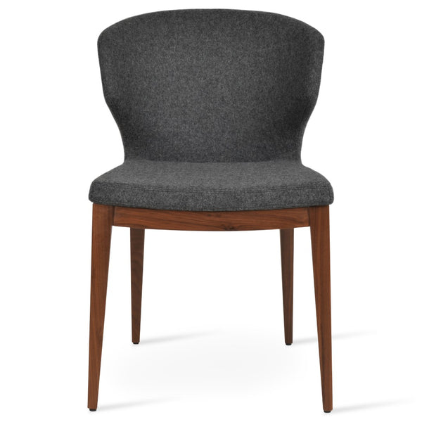 Soho Concept Amed Wood Dining Chair - Premium Camira Blazer Fabric, 10-year Guarantee, Solid Beech Base, Walnut Finish Walnut,Dark Grey  Soho-concept-dining-chair-00241