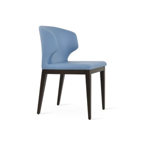 Soho Concept Amed Wood Dining Chair - Premium Leatherette, Solid Beech Base, 2-year Guarantee, Modern Versatility Blue  Soho-concept-dining-chair-00238
