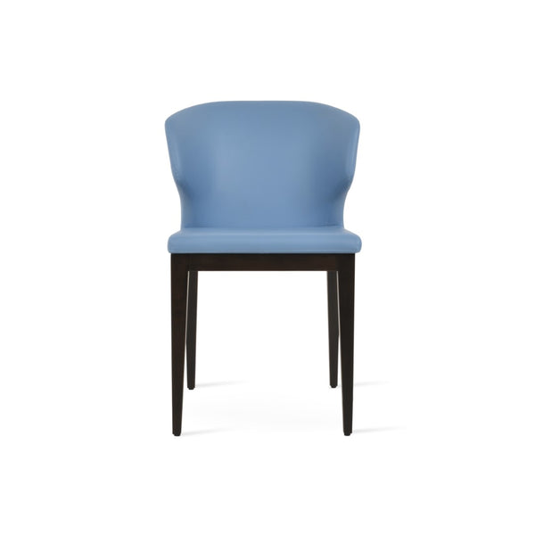 Soho Concept Amed Wood Dining Chair - Premium Leatherette, Solid Beech Base, 2-year Guarantee, Modern Versatility Blue  Soho-concept-dining-chair-00238