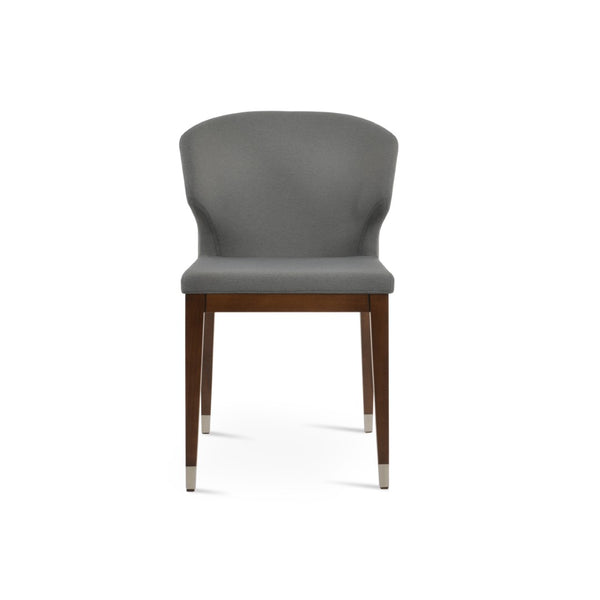 Soho Concept Amed Wood Dining Chair - Luxurious Boucle, Velvet & Nubuck Fabrics - 10-year Guarantee, Walnut & Ash Walnut,Chrome,Grey  Soho-concept-dining-chair-00243