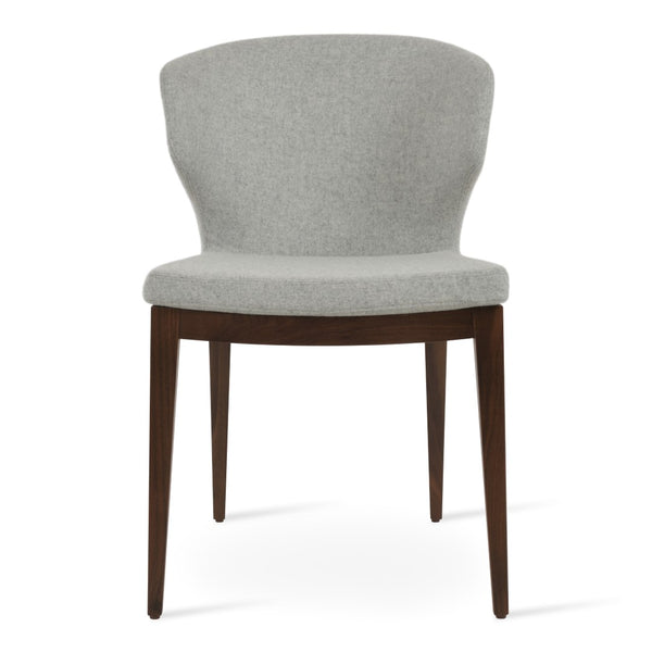Soho Concept Amed Wood Dining Chair - Premium Camira Blazer Fabric, 10-year Guarantee, Solid Beech Base, Walnut Finish Walnut,Silver  Soho-concept-dining-chair-00248