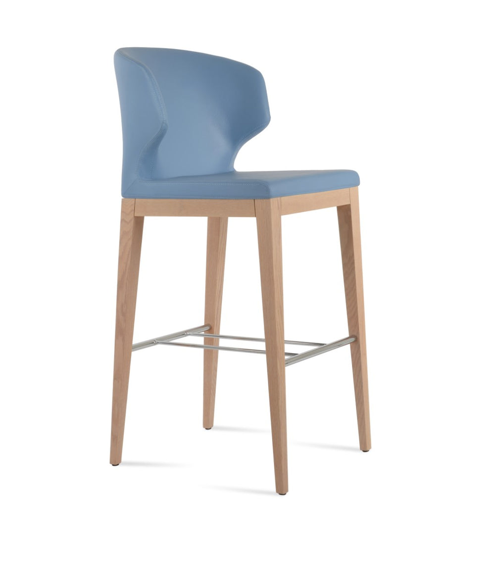 Soho Concept Amed Fino Wood Barstools & Counterstools - Stylish Leatherette, Solid Wood Options, 2-year Warranty! Ash,Chrome,Blue  Soho-concept-dining-chair-10169