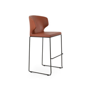 Soho Concept Amed Stackable Barstools & Counterstools - Soft Leatherette, Durable Steel, 2-year Guarantee, Stylish Design Black  Soho-concept-dining-chair-10170