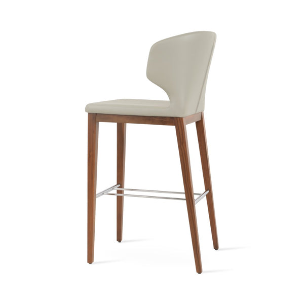 Soho Concept Amed Wood Barstools & Counterstools – Stylish Leatherette Seating With 2-year Guarantee, Turkiye Crafted Light Grey  Soho-concept-dining-chair-10171