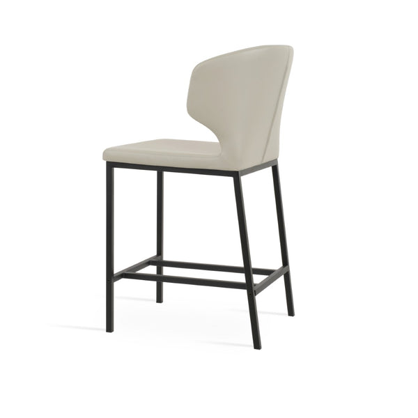 Soho Concept Amed Metal Barstools & Counterstools - Stylish, Durable Leatherette With 2-year Guarantee, Soft Grey Black,Light Grey  Soho-concept-dining-chair-10174