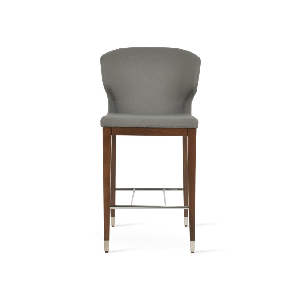 Soho Concept Amed Wood Stool Collection - Stylish Barstools & Counterstools In Premium Fabrics With 10-year Guarantee Walnut,Grey  Soho-concept-dining-chair-10175