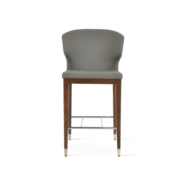Soho Concept Amed Wood Stool Collection - Stylish Barstools & Counterstools In Premium Fabrics With 10-year Guarantee Walnut,Grey  Soho-concept-dining-chair-10175