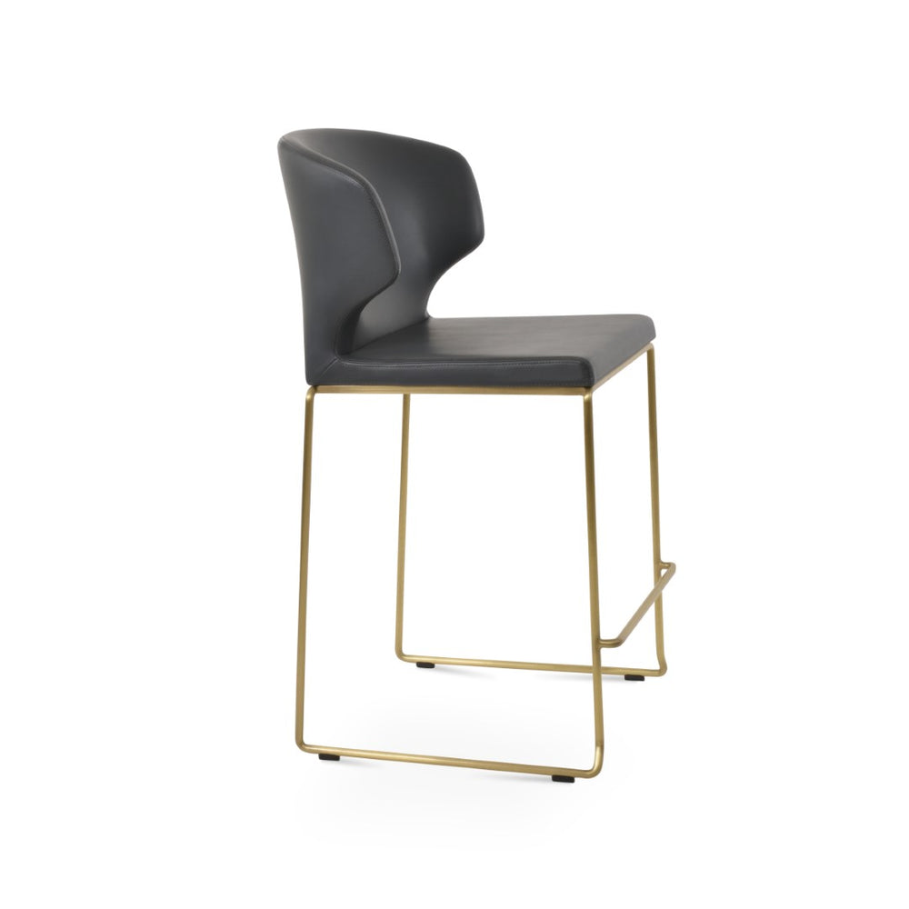 Soho Concept Amed Stackable Barstools & Counterstools - Soft Leatherette, Durable Steel, 2-year Guarantee, Stylish Design Brass,Grey  Soho-concept-dining-chair-10173