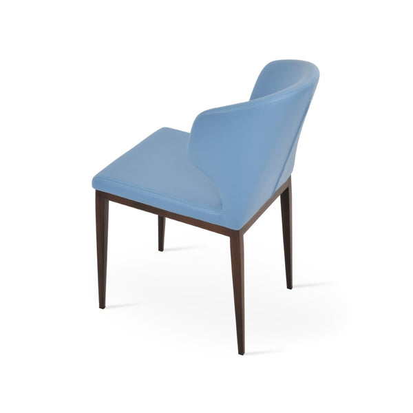 Soho Concept Amed Mw Dining Chair - Stylish Leatherette Seat, Modern Design, 2-year Guarantee, Made In Türkiye! Walnut,Blue  Soho-concept-dining-chair-00125