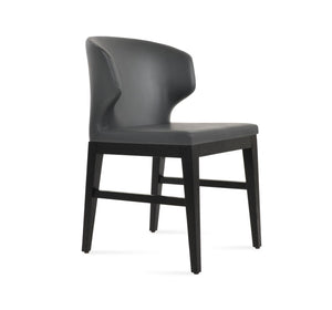 Soho Concept Amed Wood Dining Chair - Premium Leatherette, Solid Beech Base, 2-year Guarantee, Modern Versatility Ash,Black,Grey  Soho-concept-dining-chair-00105