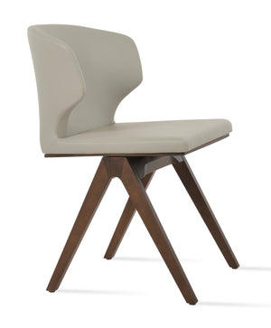 Soho Concept Product: Amed Fino Dining Chair - Stylish Leatherette Upholstery & Solid Wood Base For Durability Walnut,Light Grey  Soho-concept-dining-chair-00134