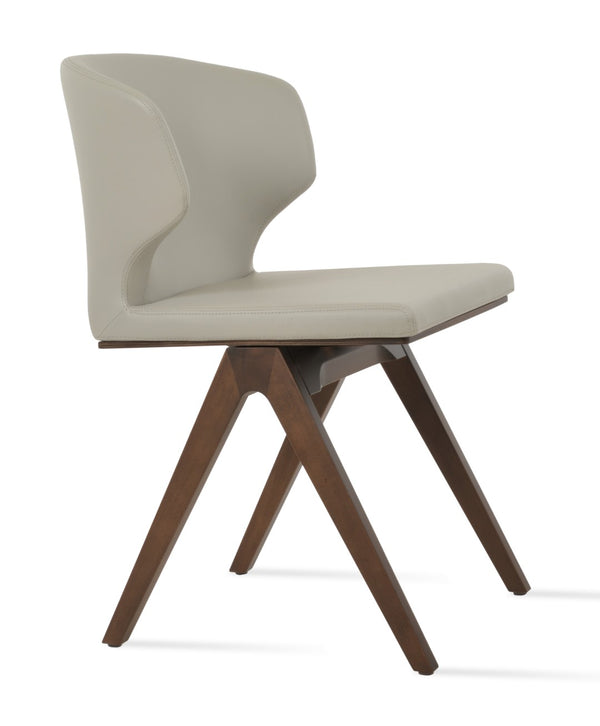 Soho Concept Product: Amed Fino Dining Chair - Stylish Leatherette Upholstery & Solid Wood Base For Durability Walnut,Light Grey  Soho-concept-dining-chair-00134