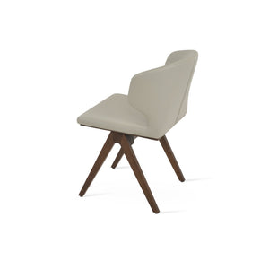 Soho Concept Product: Amed Fino Dining Chair - Stylish Leatherette Upholstery & Solid Wood Base For Durability Walnut,Light Grey  Soho-concept-dining-chair-00134