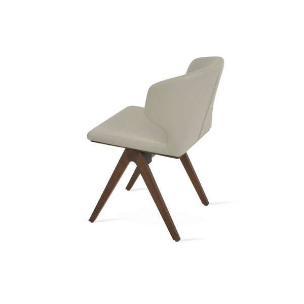 Soho Concept Product: Amed Fino Dining Chair - Stylish Leatherette Upholstery & Solid Wood Base For Durability Walnut,Light Grey  Soho-concept-dining-chair-00134