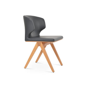 Soho Concept Amed Fino Wood Dining Chair - Durable Beech Base, Leatherette Seat, 2-year Guarantee, Stylish Design Natural,Grey  Soho-concept-dining-chair-00135