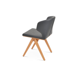 Soho Concept Amed Fino Wood Dining Chair - Durable Beech Base, Leatherette Seat, 2-year Guarantee, Stylish Design Natural,Grey  Soho-concept-dining-chair-00135