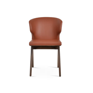 Soho Concept Product: Amed Fino Dining Chair - Stylish Leatherette Upholstery & Solid Wood Base For Durability Walnut  Soho-concept-dining-chair-00137