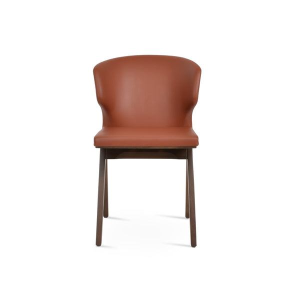 Soho Concept Product: Amed Fino Dining Chair - Stylish Leatherette Upholstery & Solid Wood Base For Durability Walnut  Soho-concept-dining-chair-00137